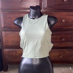 Olive Green Open Back Crop Top